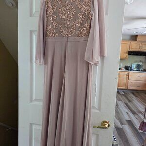 R&M richards LONG flowy gown with sequins